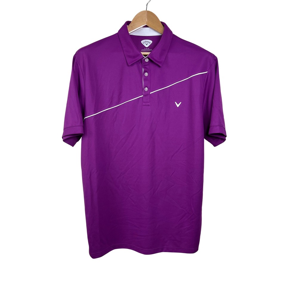 Callaway Polo Shirt Mens XL Purple Performance Short Sleeve Golf Activewear PD31